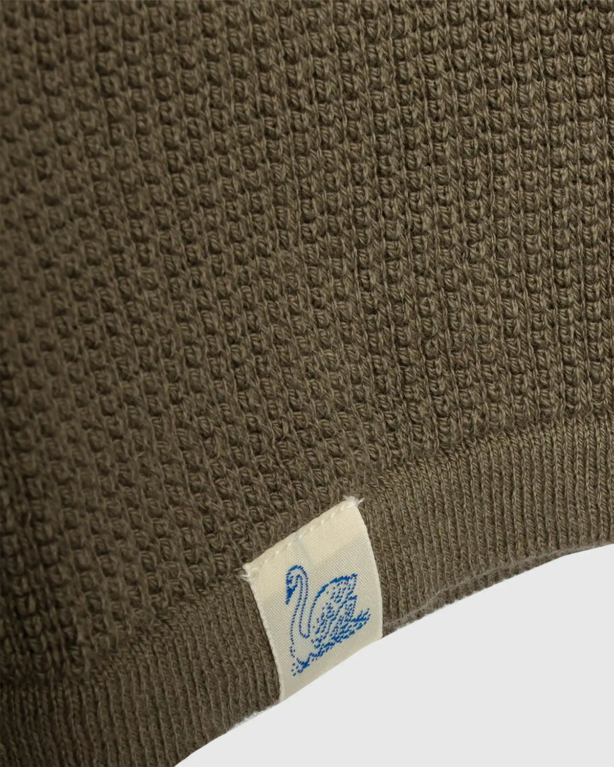 Lightweight Waffle Knit Sweater Army Green