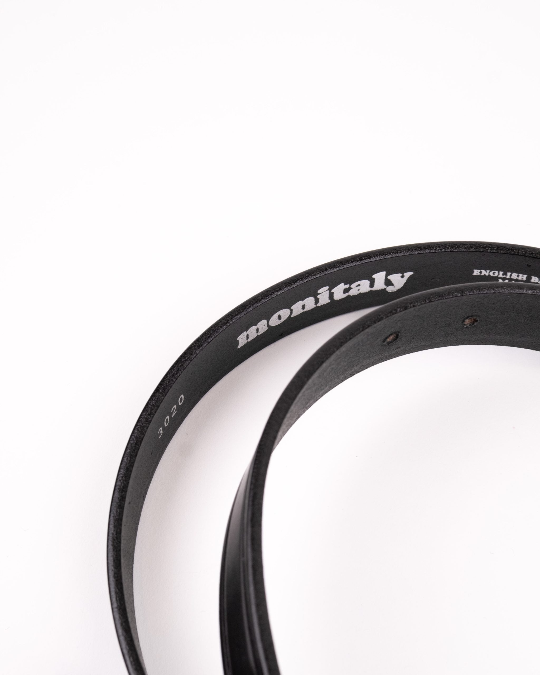 Extended 1" Creased Belt w/3pc Silver Buckle - Black