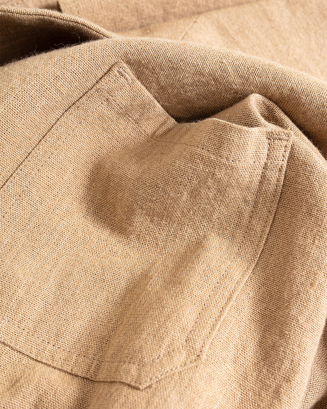 Italian Drop Lapel Jacket Linen Khaki