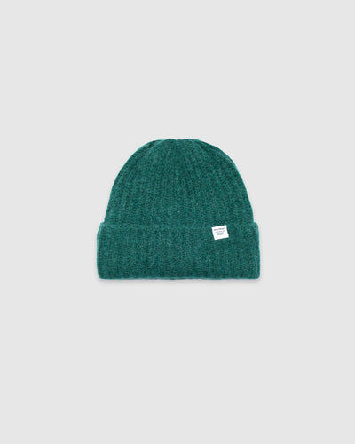 Alpaca Wool Chunky Rib Beanie North Sea Green