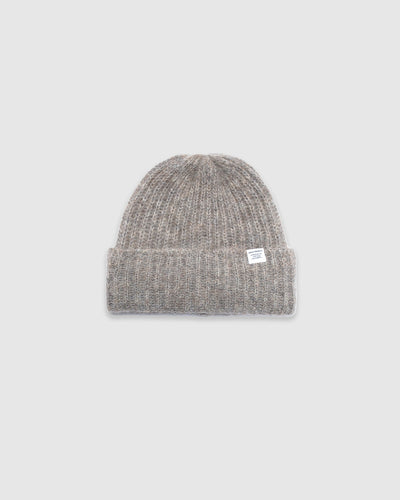 Alpaca Wool Chunky Rib Beanie Walnut