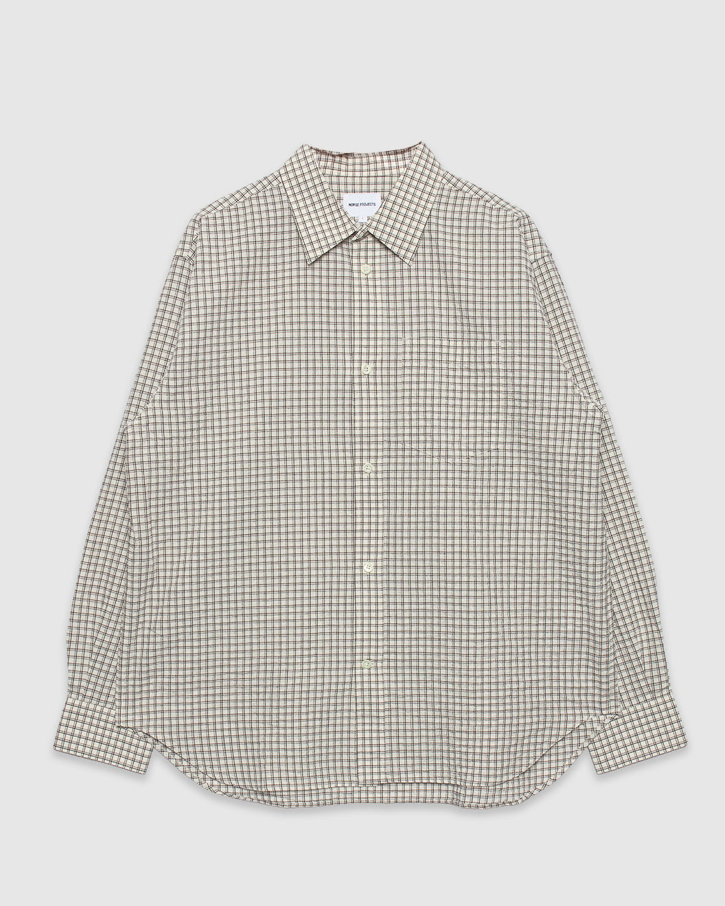 Espevik Oversized Check Shirt Natural Ecru