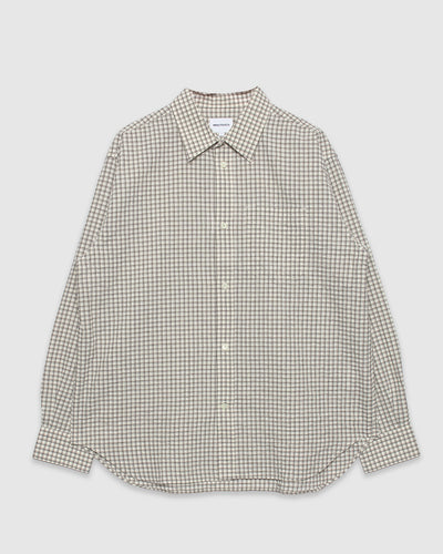 Espevik Oversized Check Shirt Natural Ecru