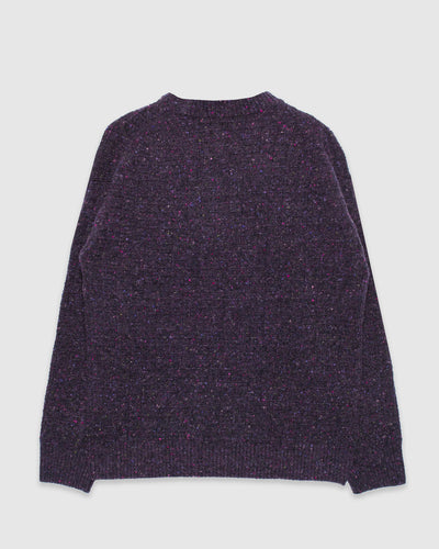 Hirtshals Donegal Square Sweater Darkest Purple