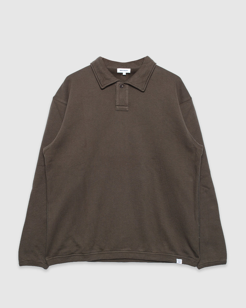 Hjartdal Brushed Diagonal Cotton Fleece Polo Beech Green