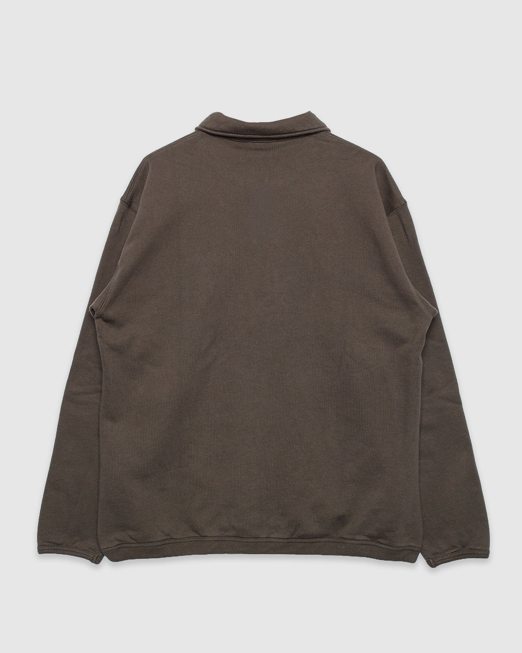 Hjartdal Brushed Diagonal Cotton Fleece Polo Beech Green