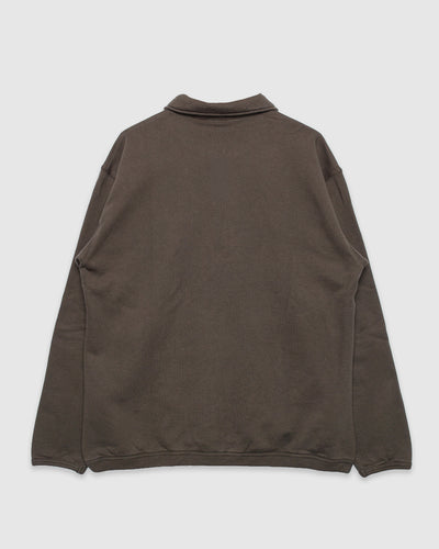 Hjartdal Brushed Diagonal Cotton Fleece Polo Beech Green