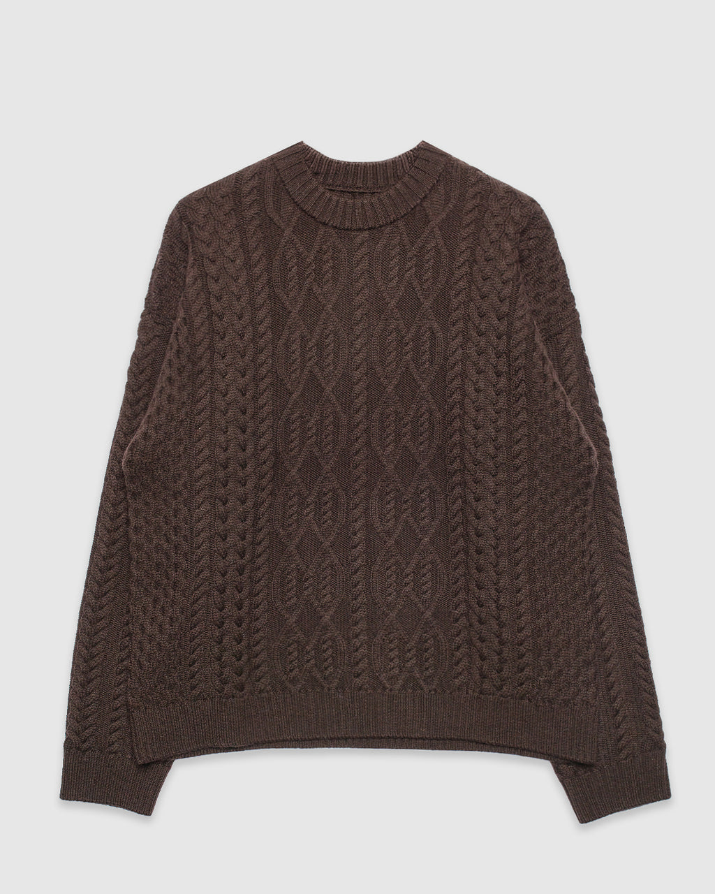 Nordhavn Aran Crewneck Sweater Delicioso Brown