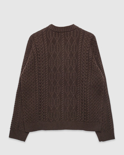 Nordhavn Aran Crewneck Sweater Delicioso Brown