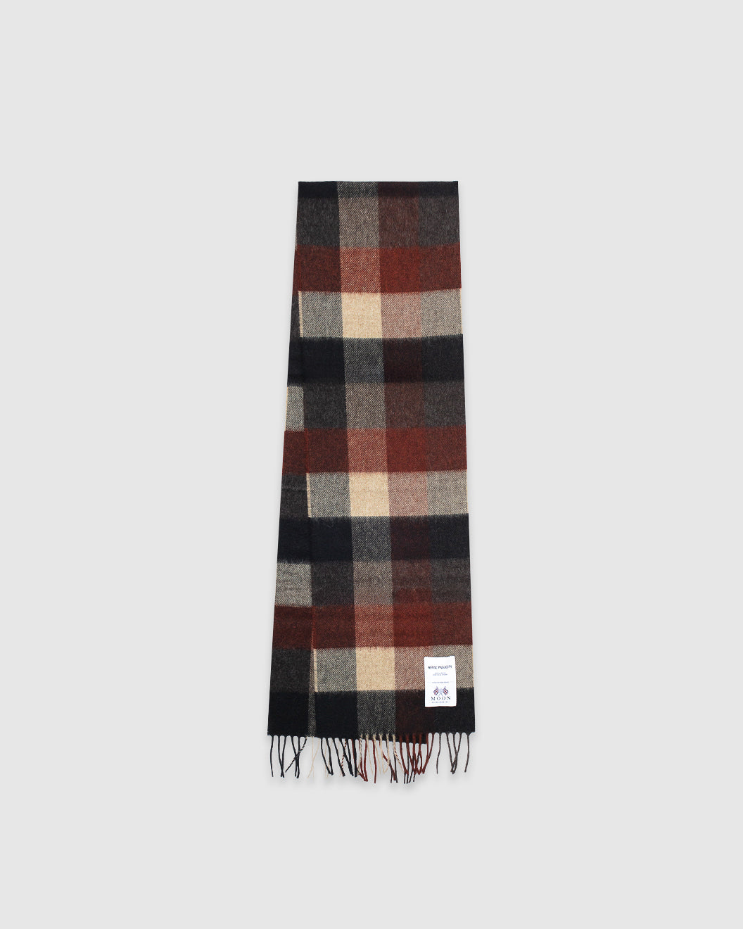 Norse Moon Merino Lambswool Checked Scarf Espresso