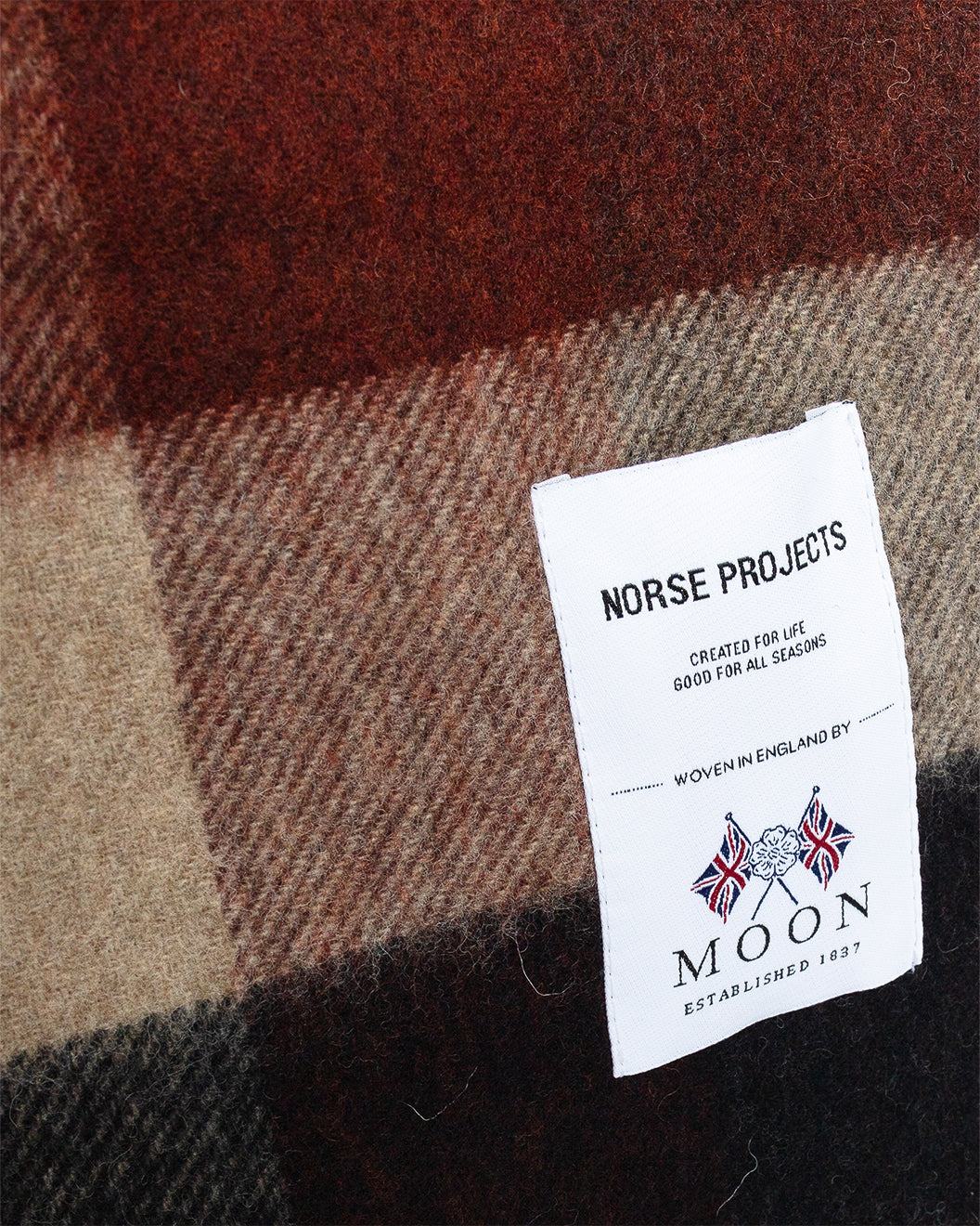 Norse Moon Merino Lambswool Checked Scarf Espresso