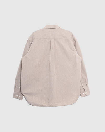Espevik Oversize Micro Poplin Check Shirt Oatmeal