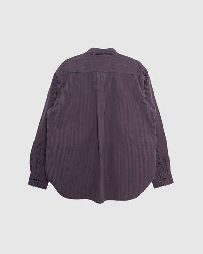 Espevik Oversize Poplin Check Shirt Dark Navy