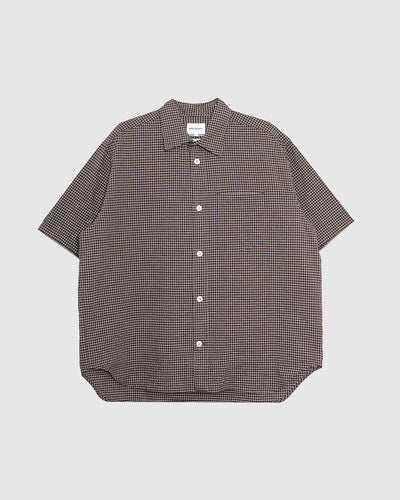 Espevik Oversized Micro Check SS Shirt Taupe