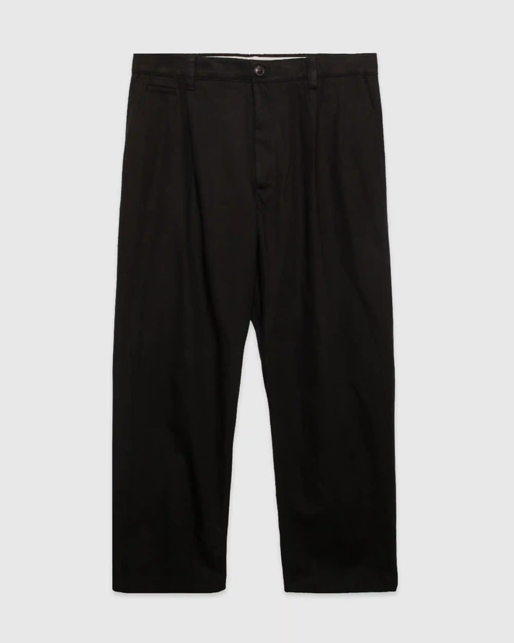 Volda Pleated Cotton Twill Trouser Black