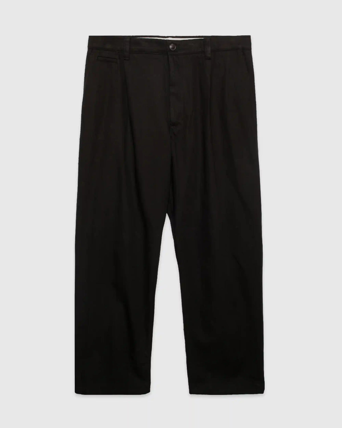 Volda Pleated Cotton Twill Trouser Black
