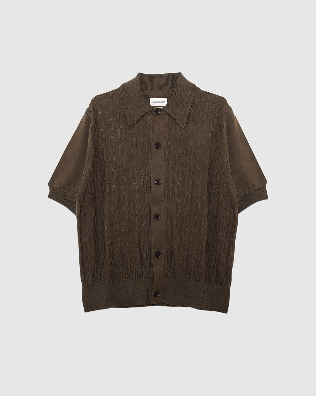 Rossell Knitted Shirt Khaki Brown