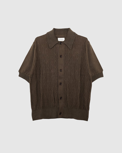 Rossell Knitted Shirt Khaki Brown