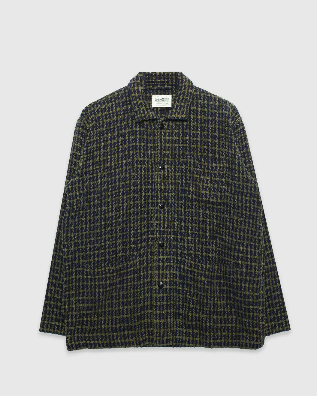 No106 Shirt Jacket Chenille Navy Olive Check