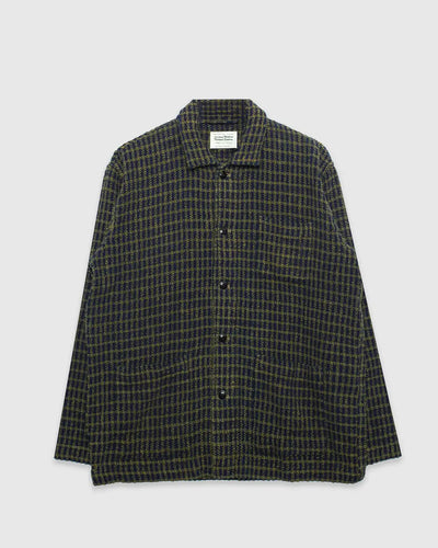 No106 Shirt Jacket Chenille Navy Olive Check