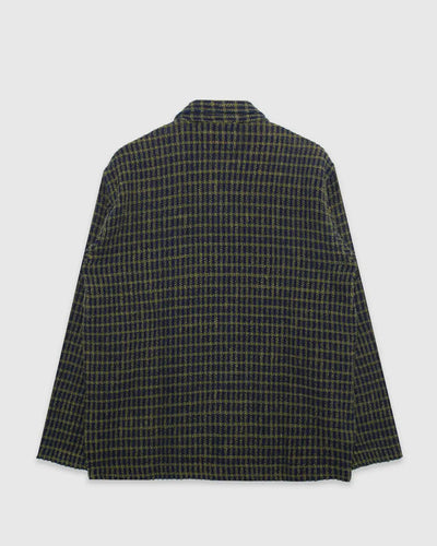 No106 Shirt Jacket Chenille Navy Olive Check