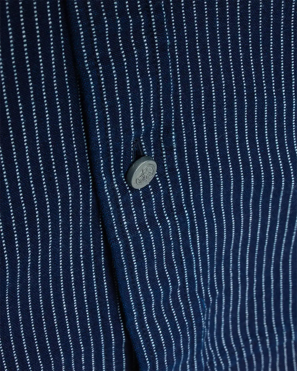 No240 Utility Shirt Indigo White Stripe Chambray