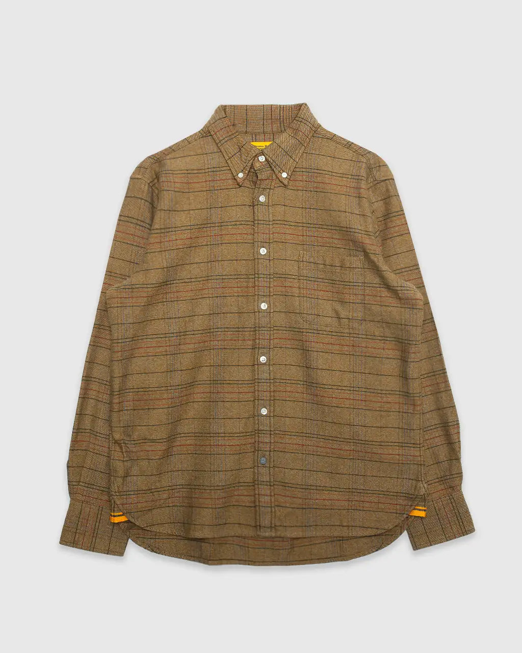 No5 Classic Shirt Two Ply Flecked Brown Check