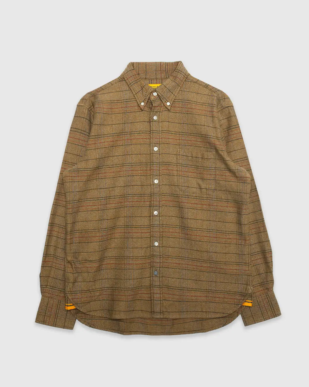 No5 Classic Shirt Two Ply Flecked Brown Check