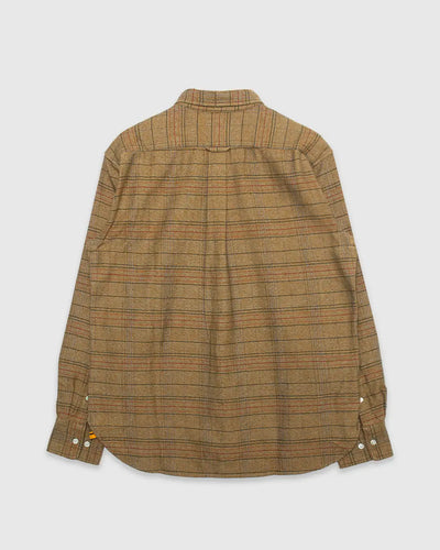 No5 Classic Shirt Two Ply Flecked Brown Check