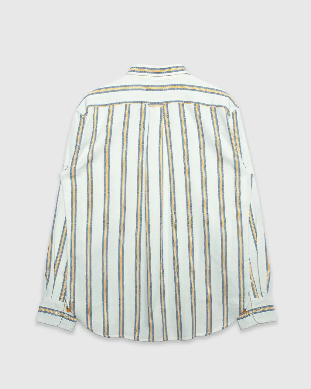 No5 Classic Two Ply Oxford Shirt White Blue Gold Stripe