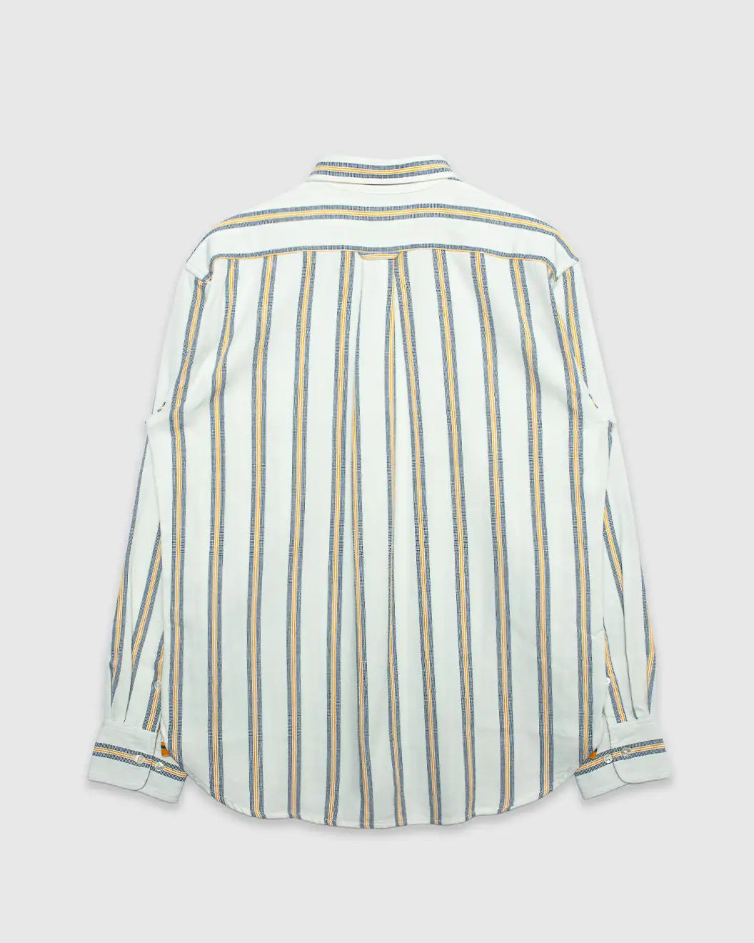 No5 Classic Two Ply Oxford Shirt White Blue Gold Stripe