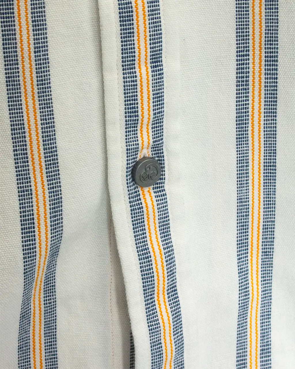 No5 Classic Two Ply Oxford Shirt White Blue Gold Stripe