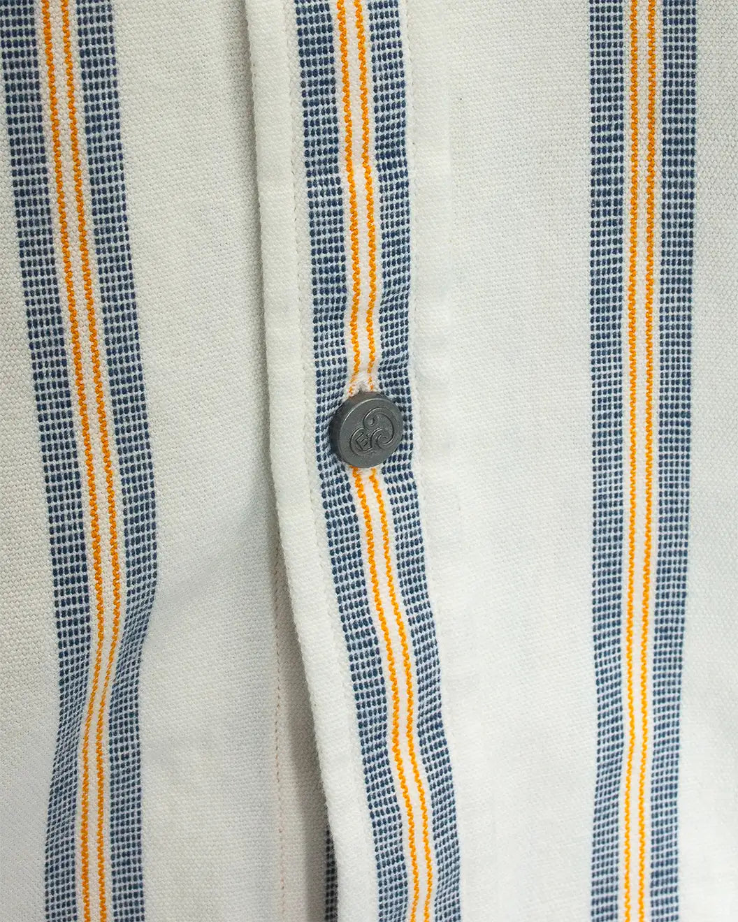 No5 Classic Two Ply Oxford Shirt White Blue Gold Stripe