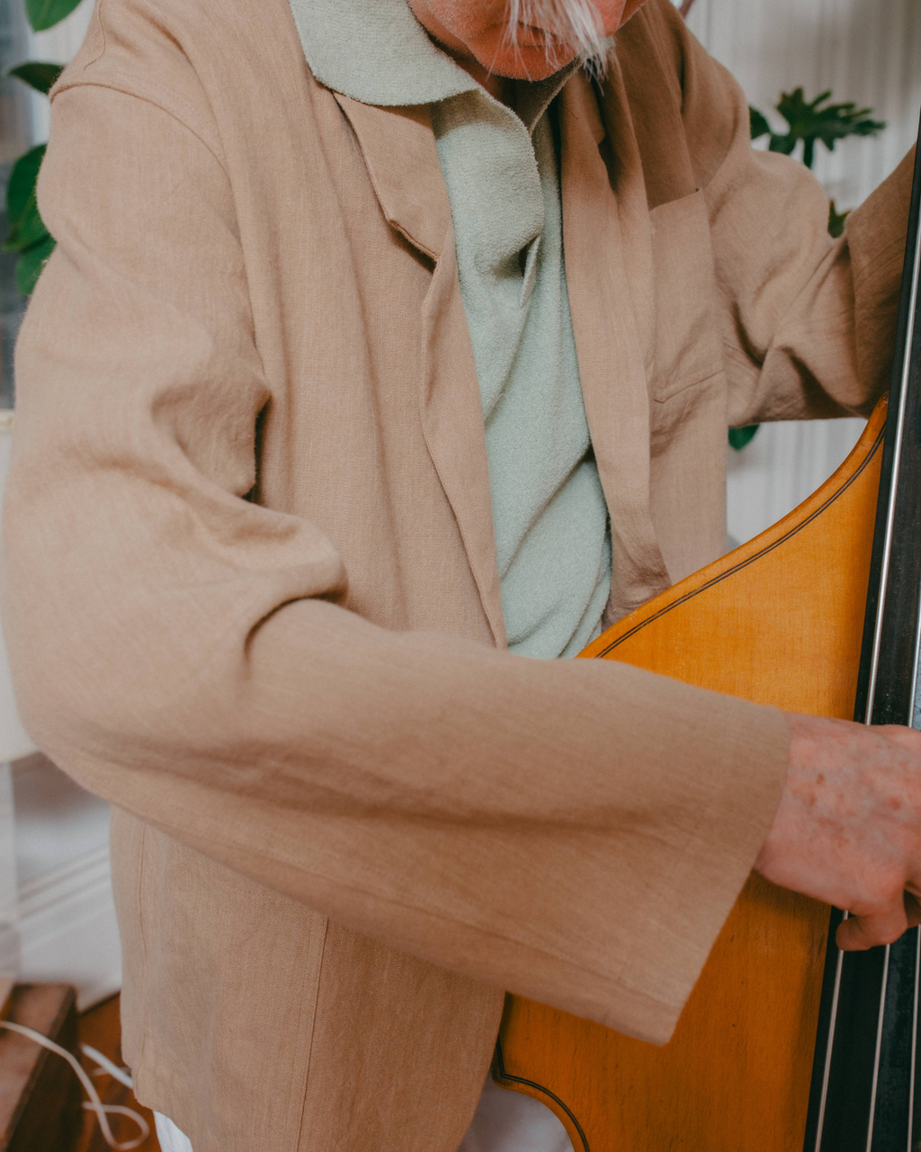 Italian Drop Lapel Jacket Linen Khaki