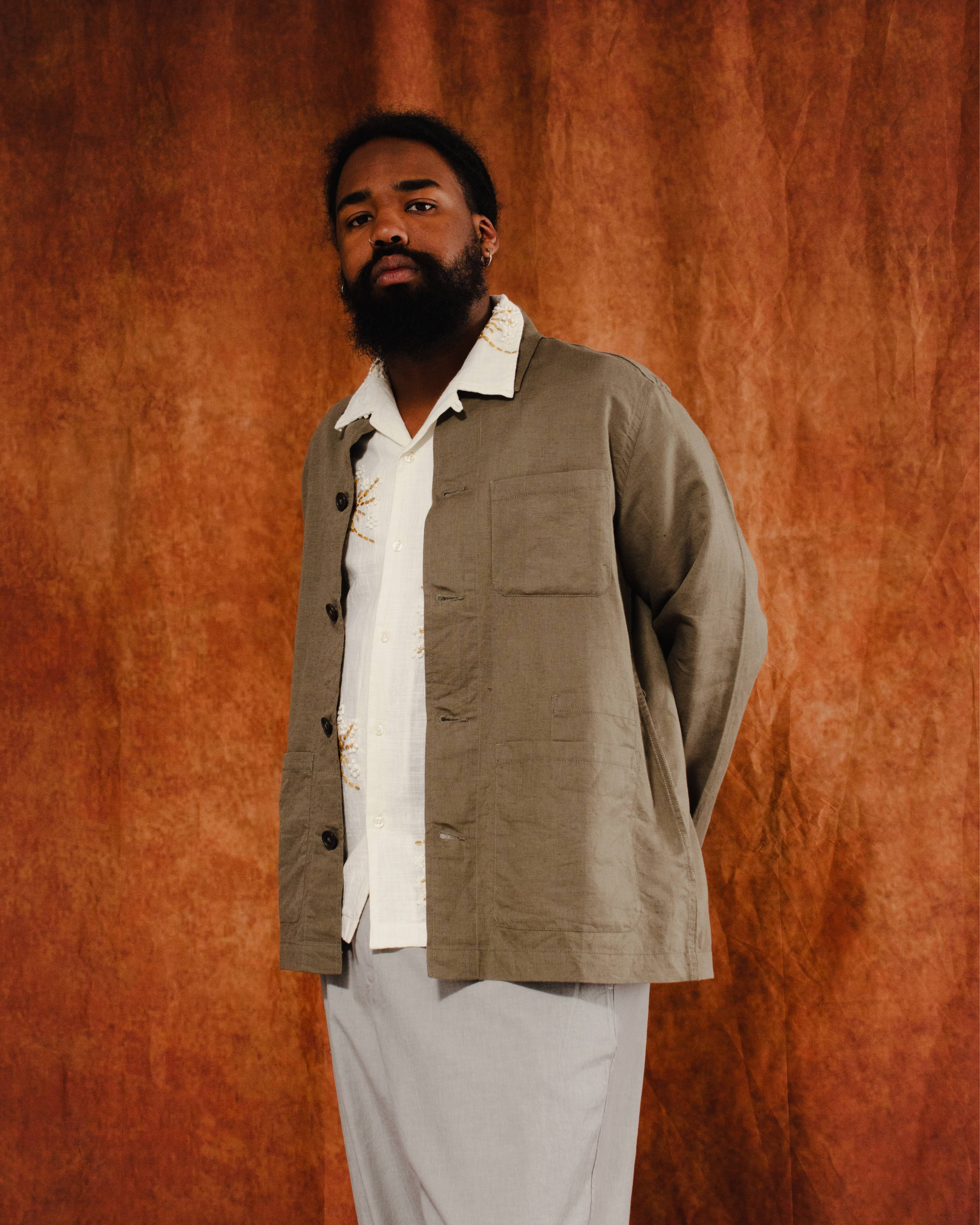 Bakers Overshirt Linen Cotton Olive