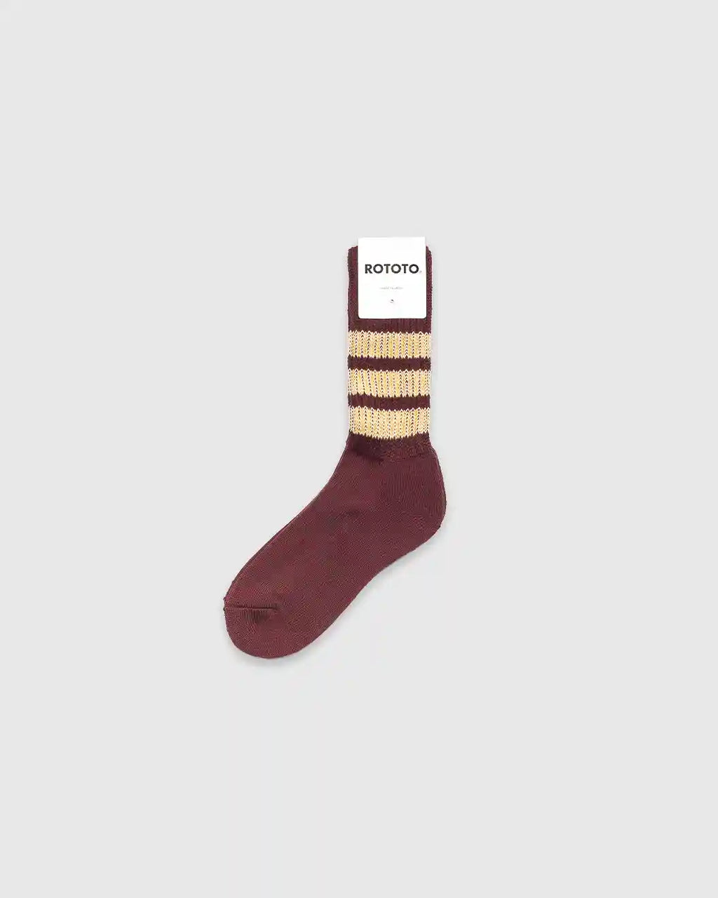 Coarse Ribbed Socks Burgundy/Cream R1255