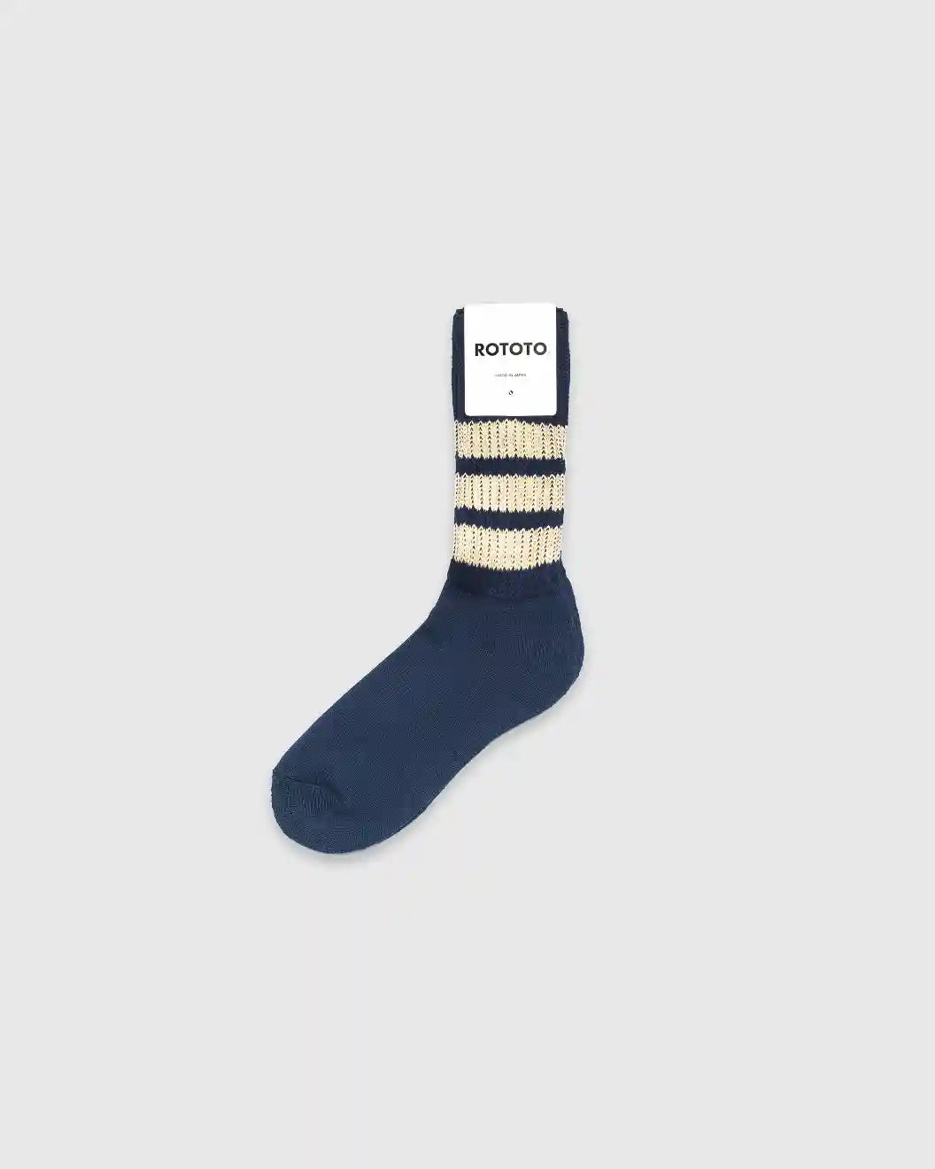 Coarse Ribbed Socks Dark Navy/Ivory  R1255