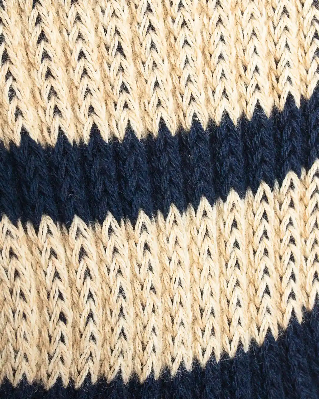 Coarse Ribbed Socks Dark Navy/Ivory  R1255