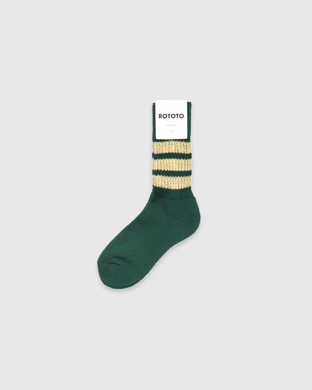 Coarse Ribbed Socks Green/Cream R1255