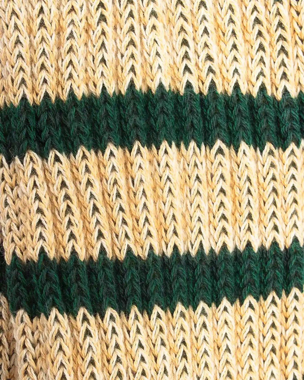 Coarse Ribbed Socks Green/Cream R1255
