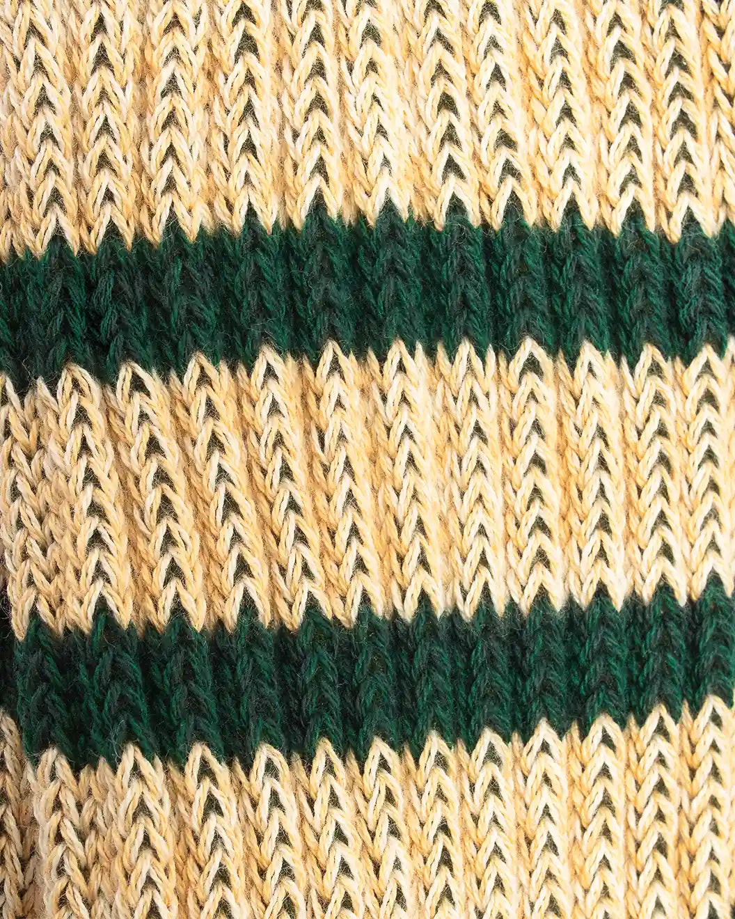 Coarse Ribbed Socks Green/Cream R1255