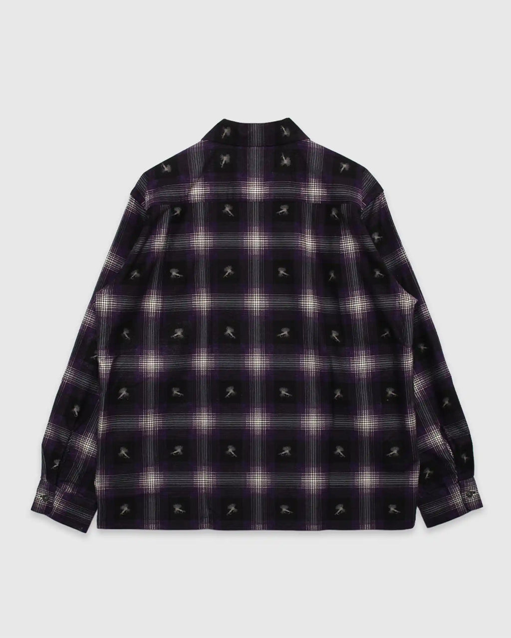 Classic Printed Flannel Shirt Purple