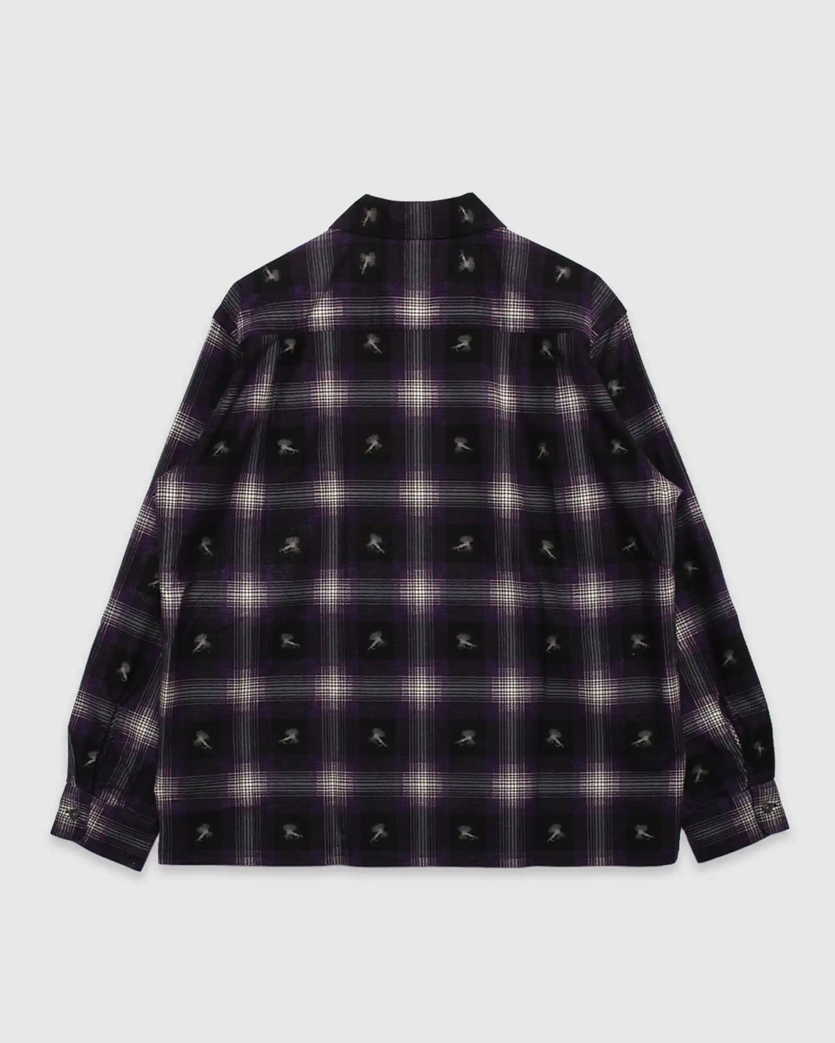 Classic Printed Flannel Shirt Purple