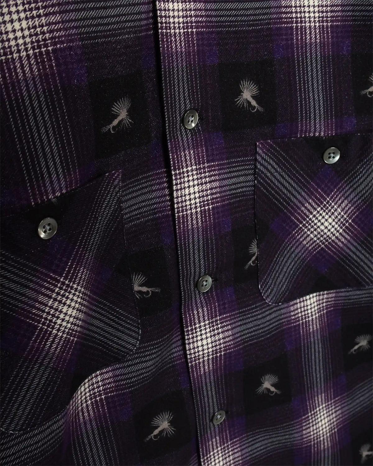 Classic Printed Flannel Shirt Purple