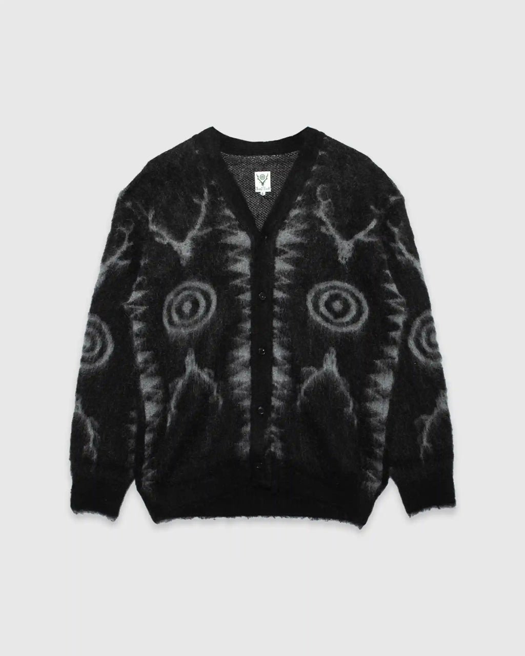 Skull & Target V-Neck Cardigan Sweater Black