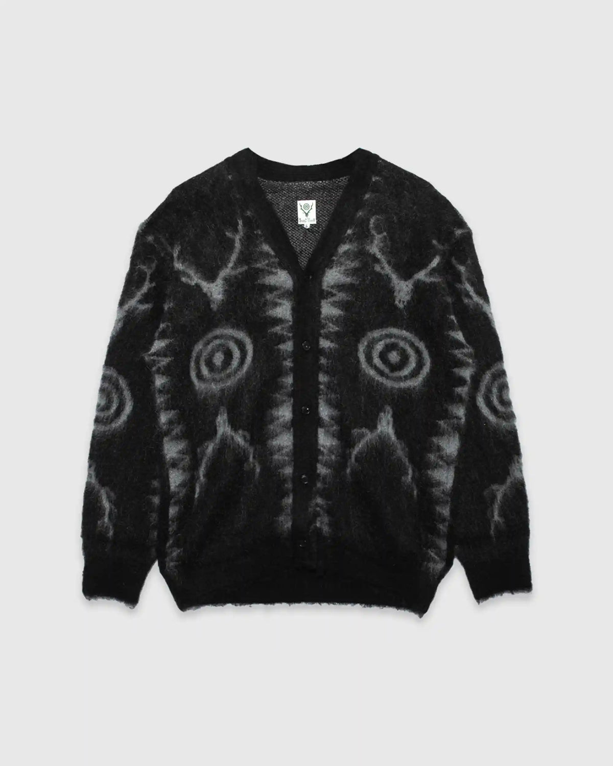 Skull & Target V-Neck Cardigan Sweater Black