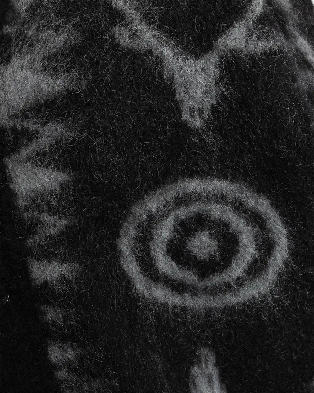 Skull & Target V-Neck Cardigan Sweater Black