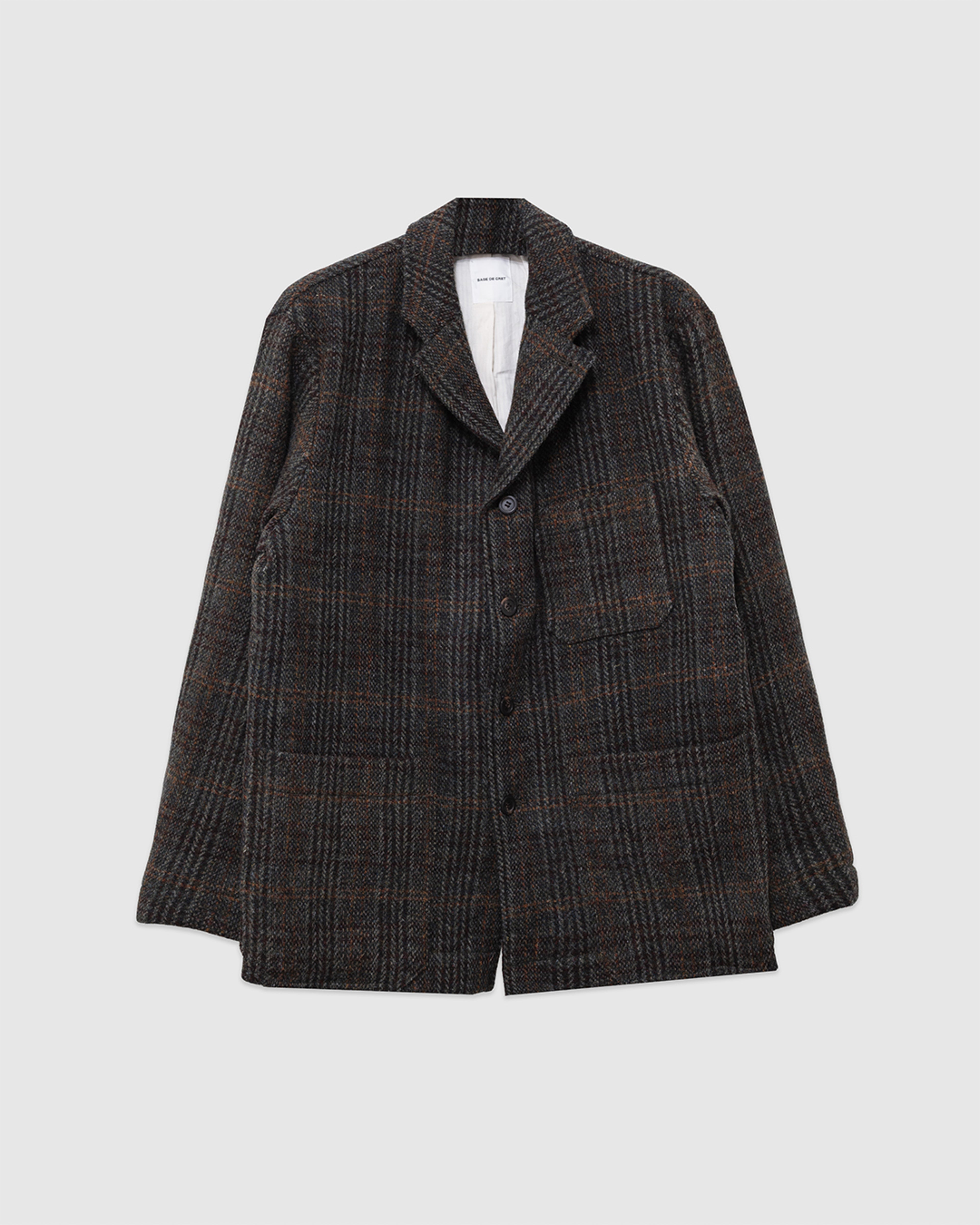 Harris Tweed Four-button Coverall Jacket Check