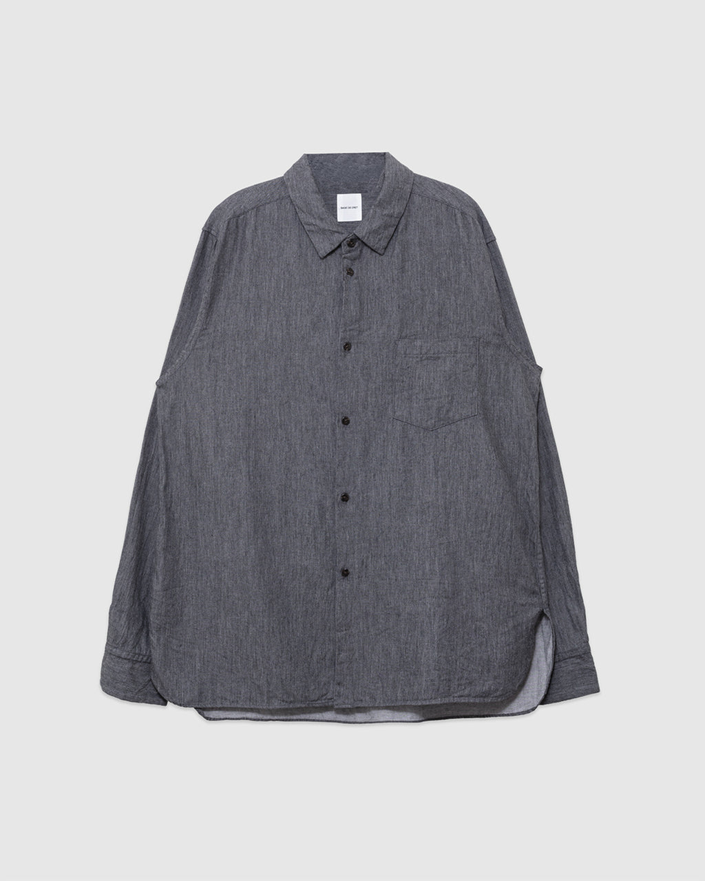 Organic Cotton Yan Dyed Twill Regular Collar Shirt Charcoal