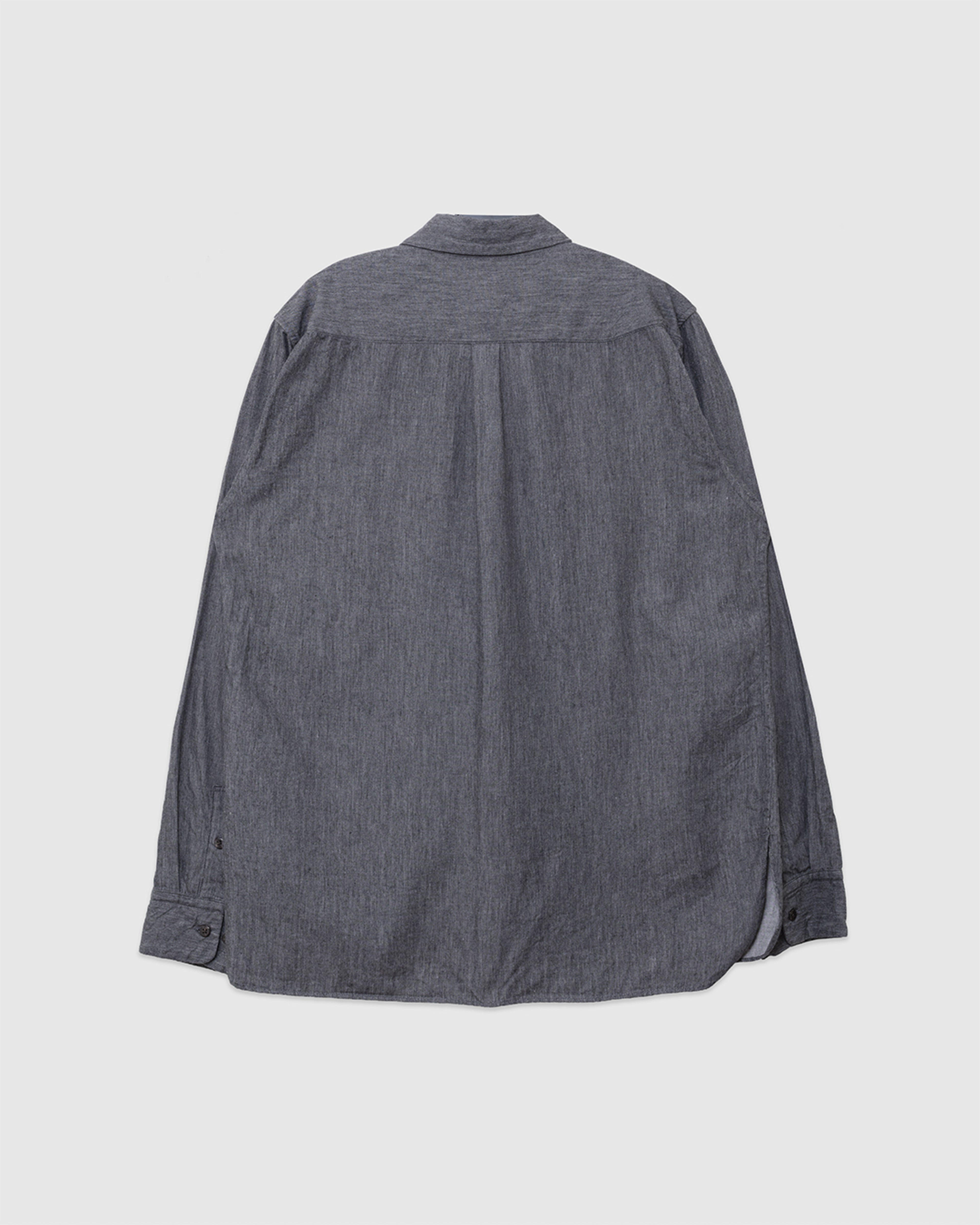 Organic Cotton Yan Dyed Twill Regular Collar Shirt Charcoal